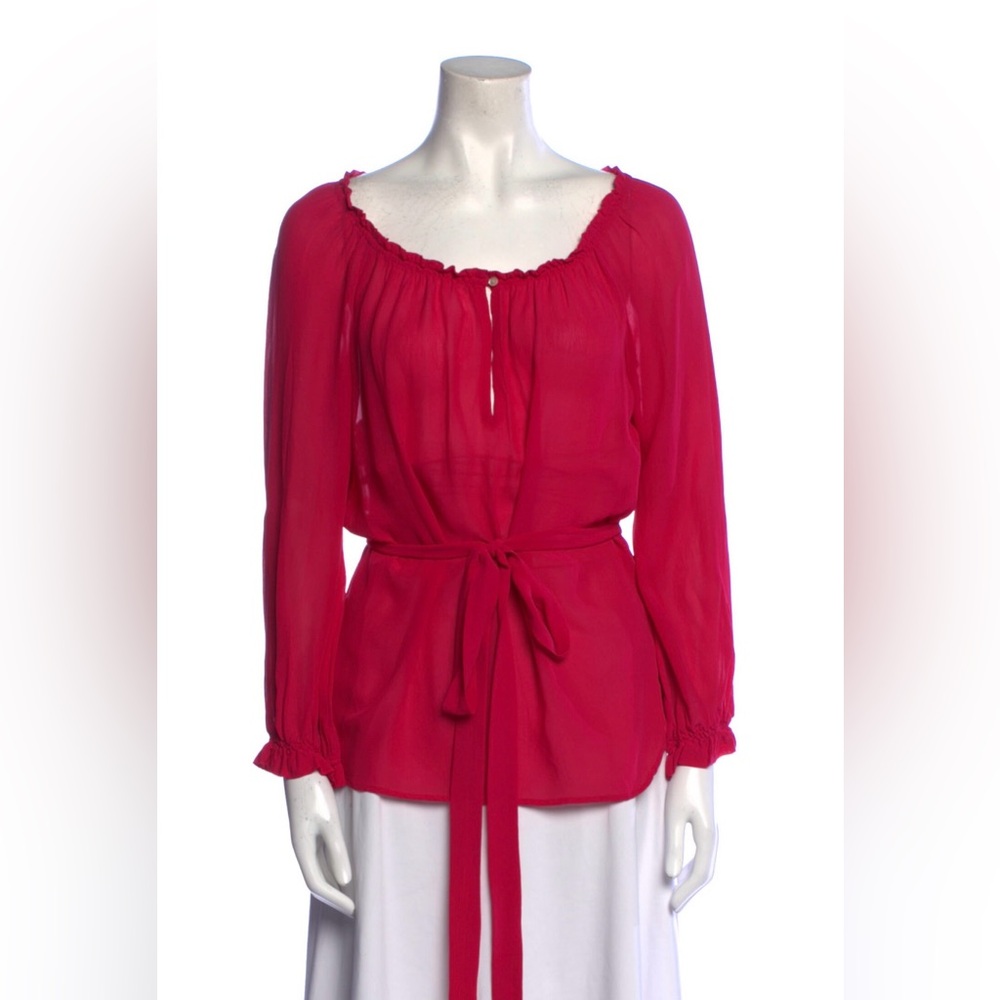Isabel Marant Pink Silk Peasant Top Small